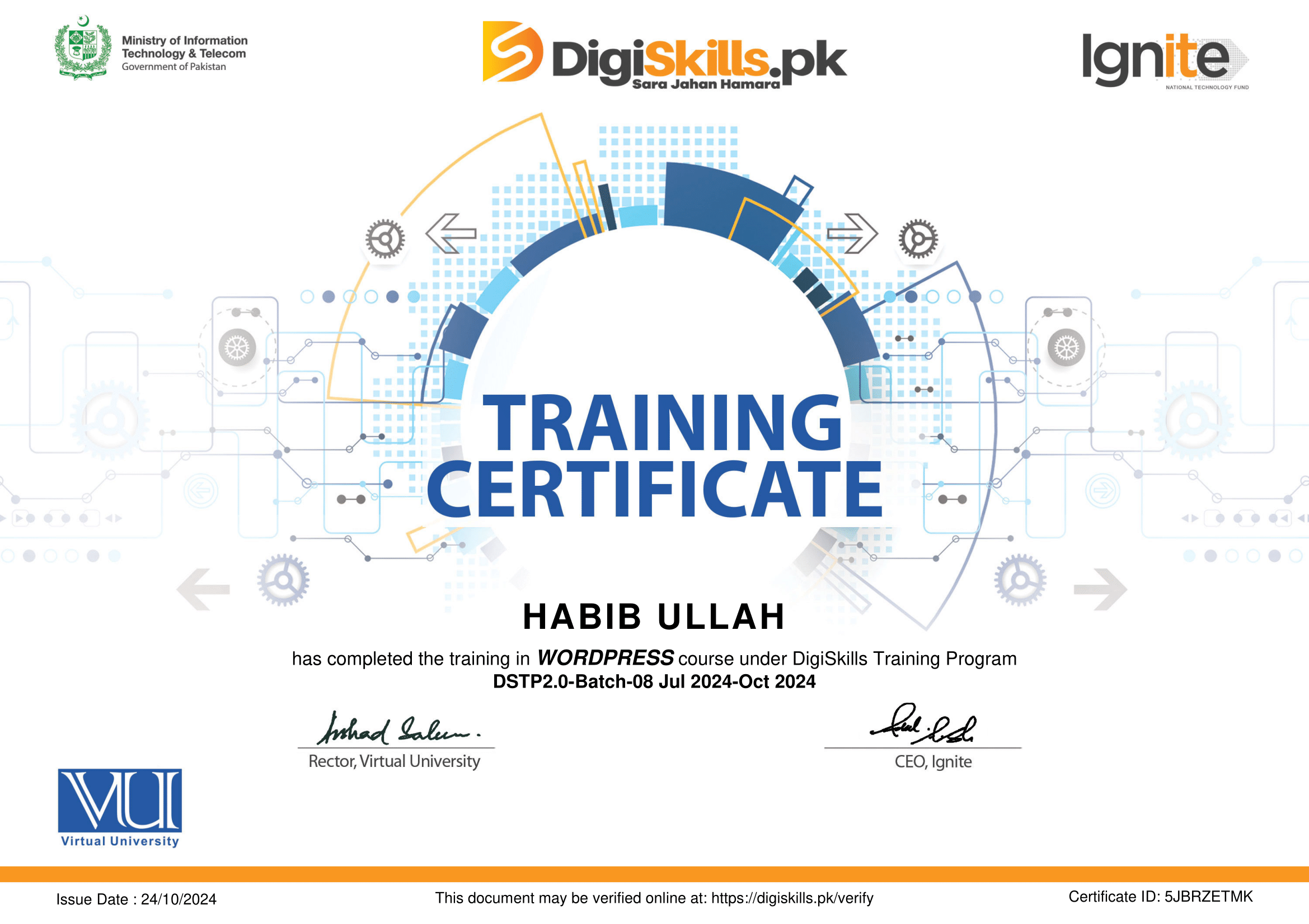 WordPress development certificate