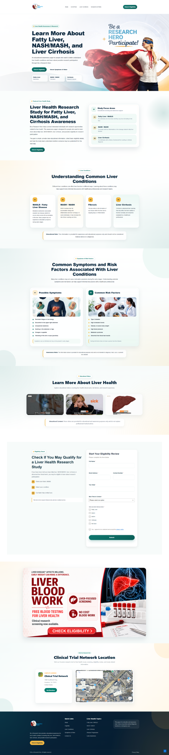 Liver studies clinical landing page project