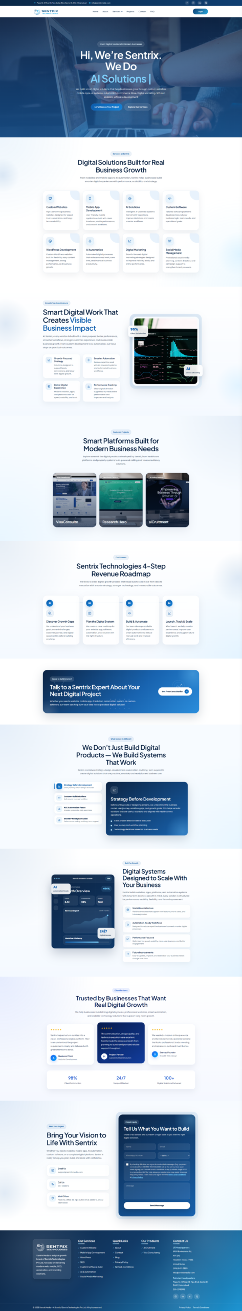 Sentrix Media WordPress agency website project