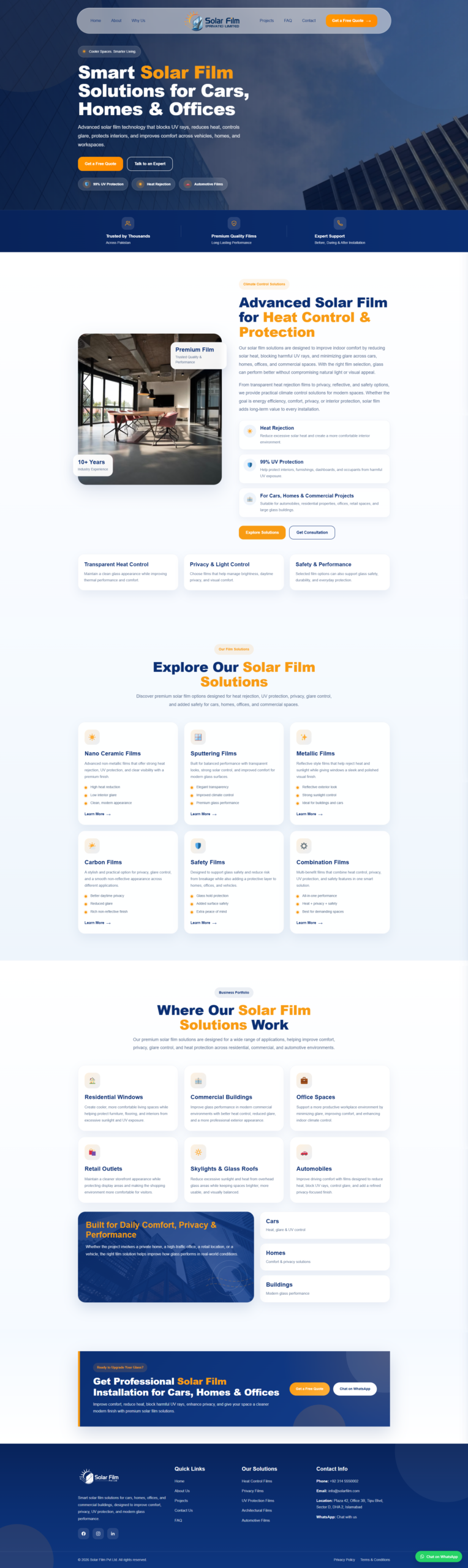Solar Film Pvt Ltd WordPress business website