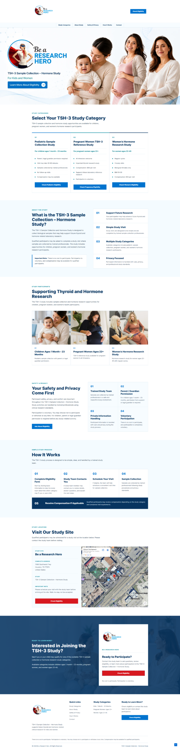 TSH study clinical landing page project