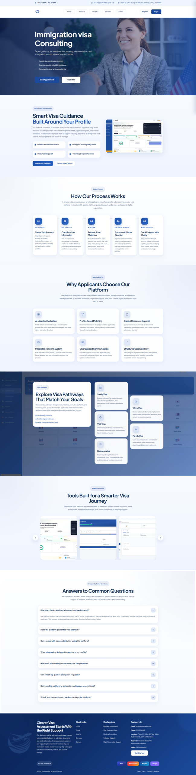Visa consultancy WordPress website project